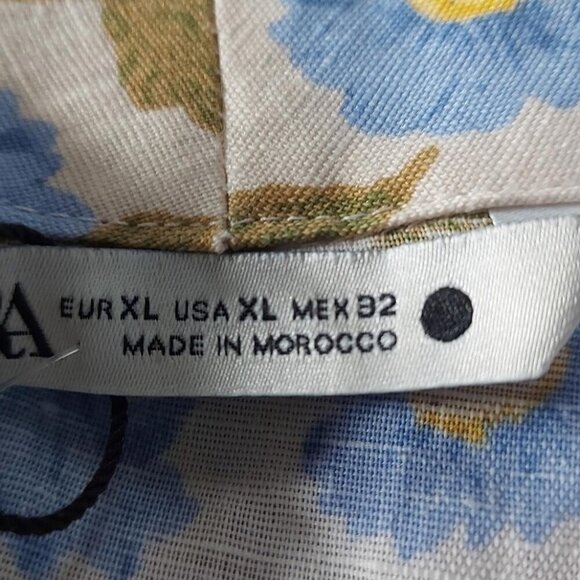 Zara NWT Wrap Romper | Linen Blend Floral Print | Preppy Summer XL - Picture 12 of 16